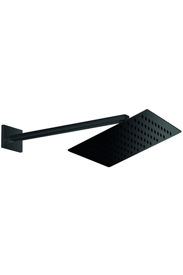 Ankastre Duş Başlığı Kare Slim Metal 25x25 Cm Siyah Ads29-s