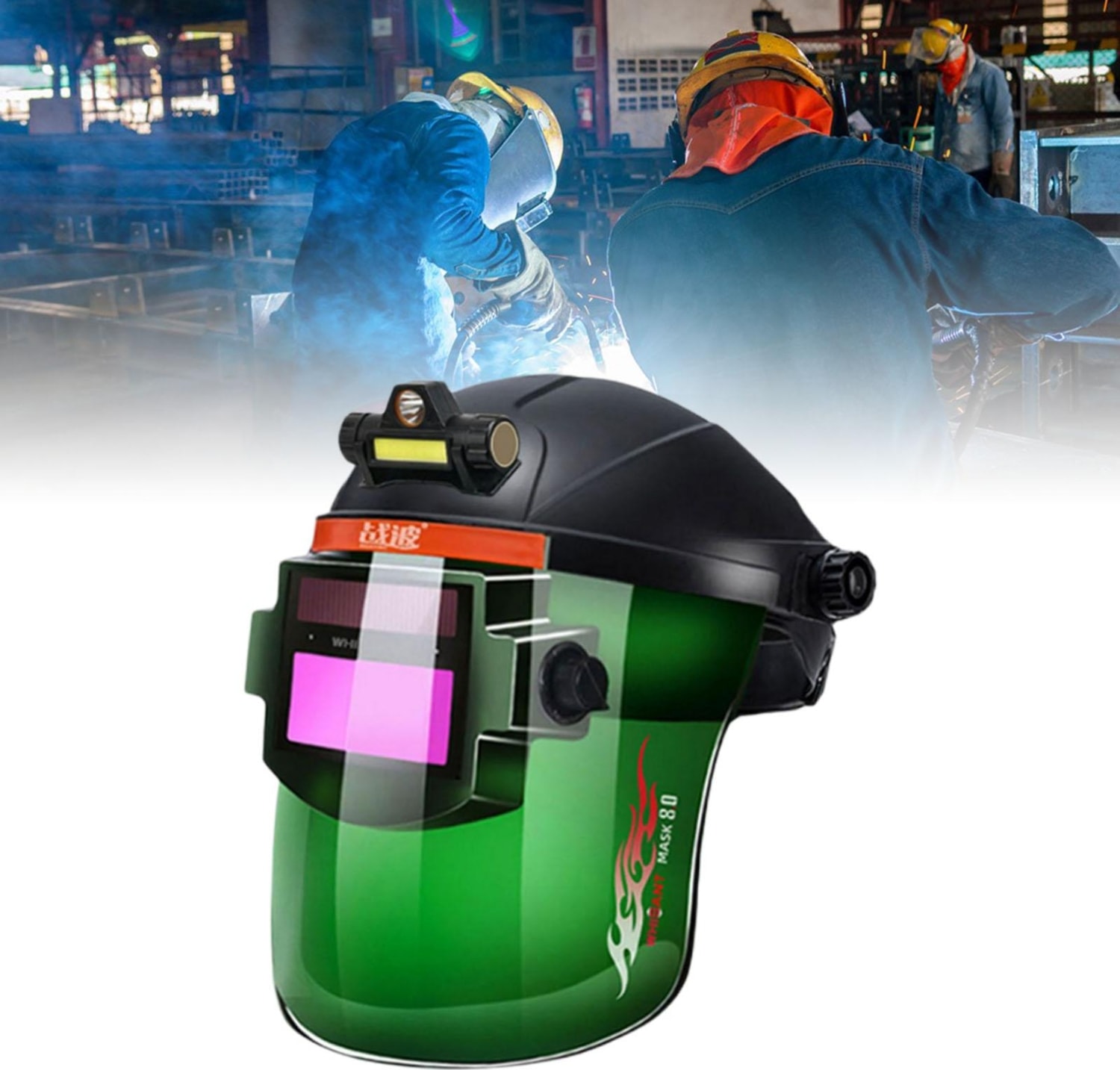 Güneş Enerjili Otomatik Kararan Kaynak Kask Kaynakçı Gözlük Aralığı Için 9-13 Geniş Gölge (Yurt Dışından)