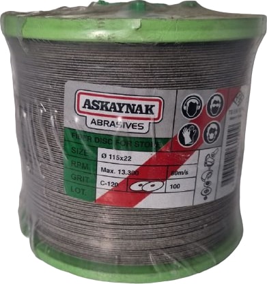 ASKAYNAK  Zımpara Diski 115MM 120 Kum 100'LÜ Paket