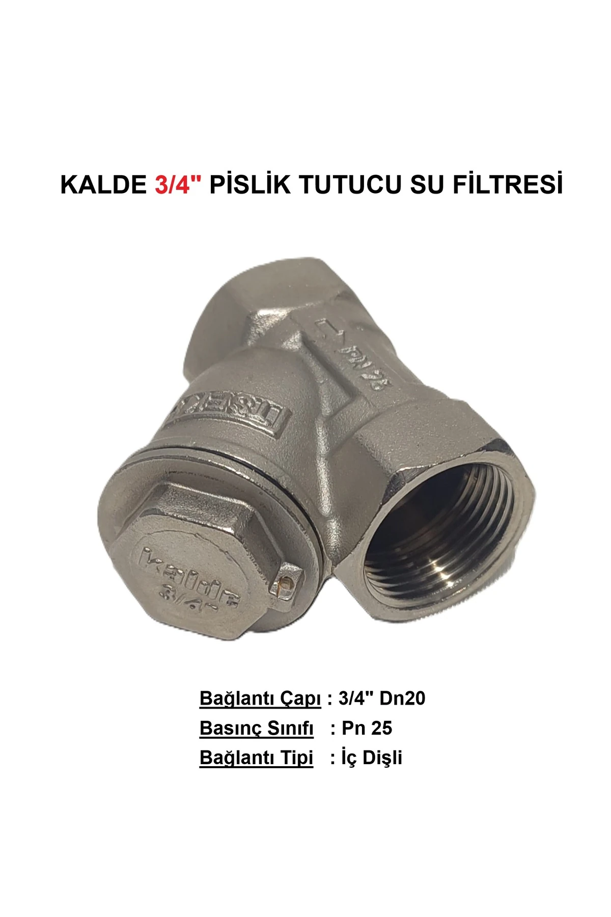 3/4" Sarı / Krom Pislik Tutucu Su Filtresi Dn20 - Threaded Strainer