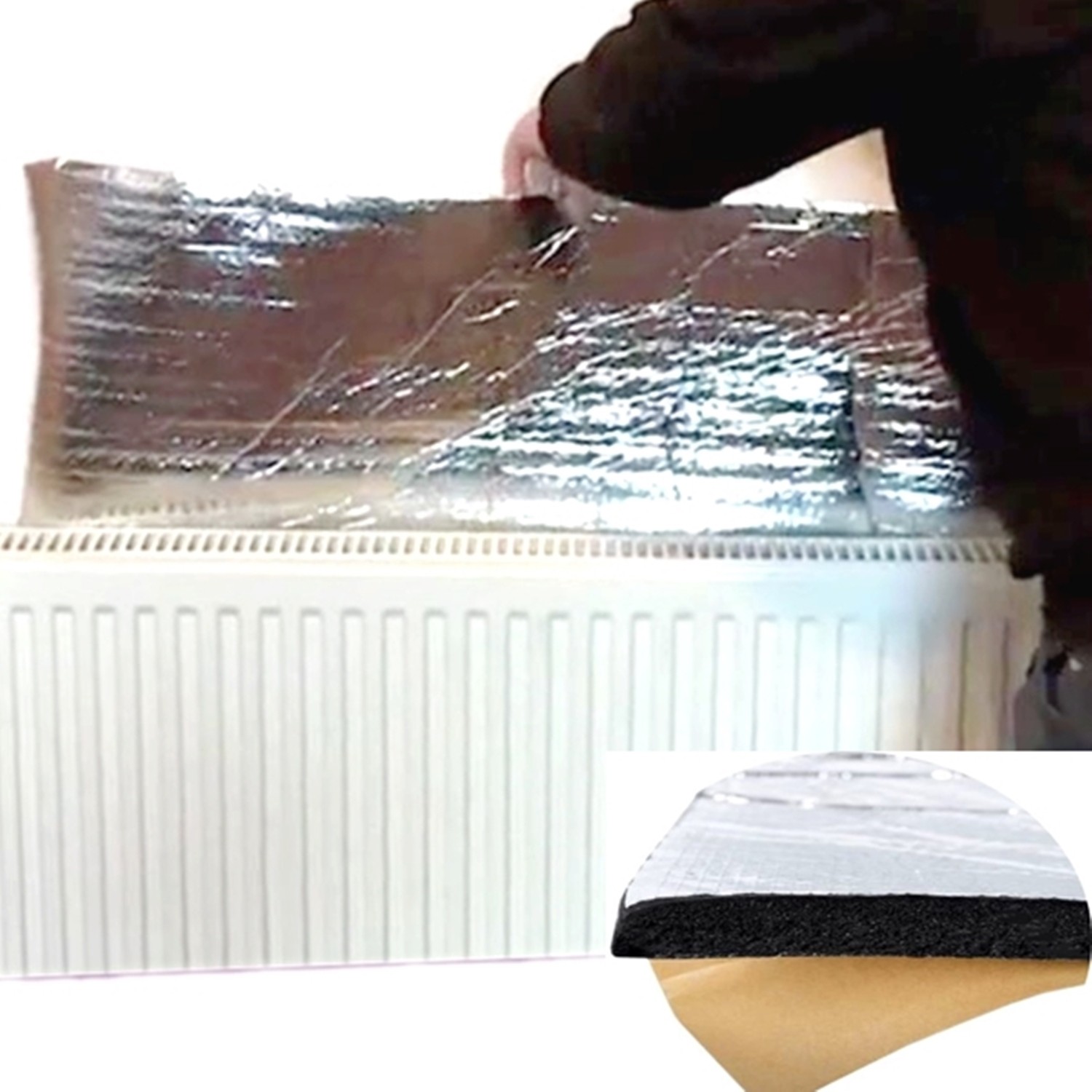 Yapışkanlı 120X100CM Petek Kalorifer Arkası Isı Yalıtım Izolasyon Levhası Radyatör Arkalığı Plaka