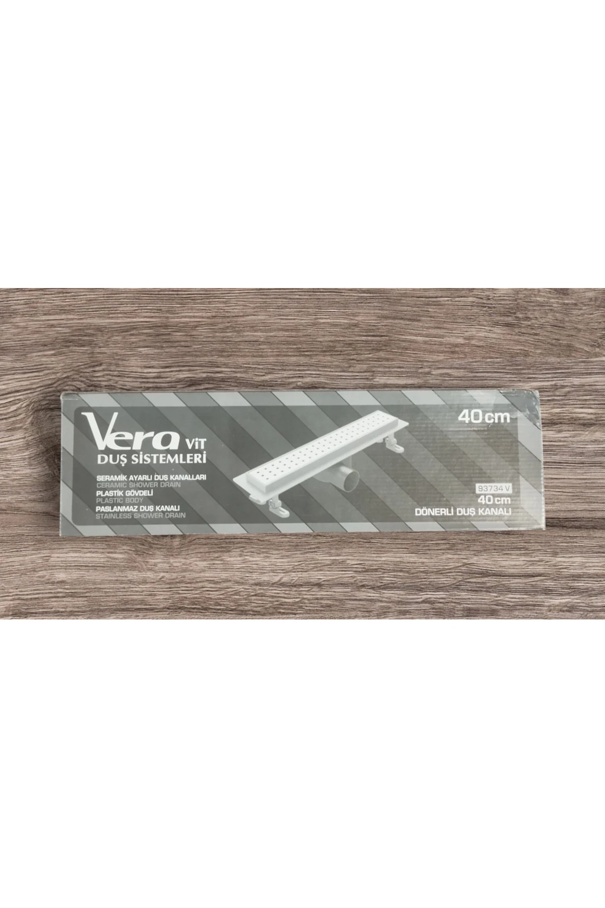 vera 40 cm duş kanalı süzgeçi paslanmaz krom ızgara koku önleyen yapı