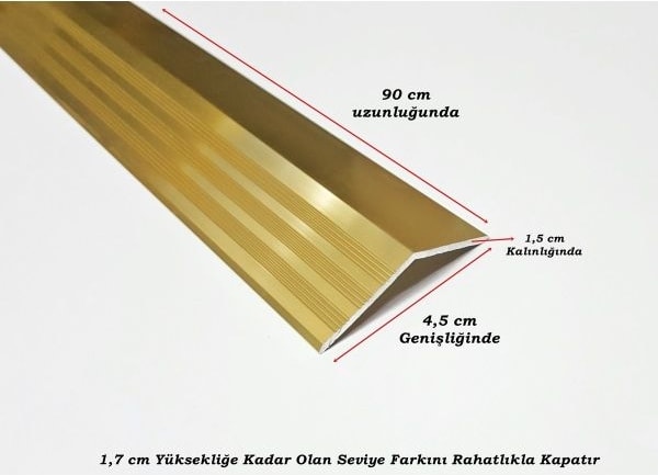 Alüminyum Kapı Eşik Seviye Profili Çıtası Sarı Renk 90 cm