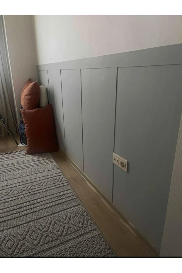 10 Adet  8x100 Cm Iskandinav Duvar Çıtası Ham Mdf Boyanabilir Çocuk Odası Dekorasyon Duvar Çıtası