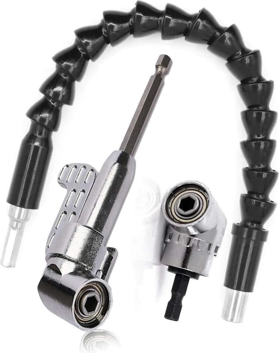 105 Derece 1/4 Inç Dik Açılı Matkap Adaptörü Altıgen Şaftlı Tornavida Açılı Uç Tutucu Kör Vidalama