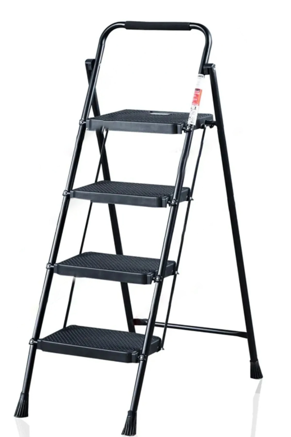 51404 Stepla Geniş 4 Basamaklı Katlanır Merdiven Eurotower Siyah