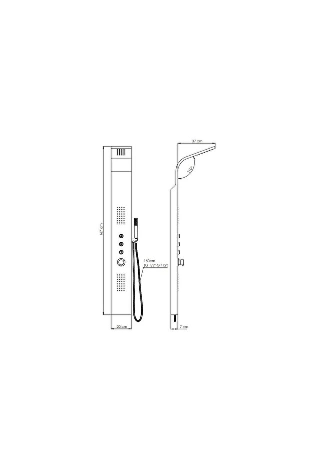 Dsp08 Duş Paneli Inox (basmalı)