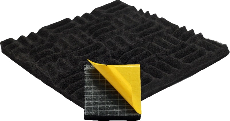 Ses Yalıtımı Akustik Labirent Sünger Yanmaz Yapışkanlı 30MM 60 Dns 50X50
