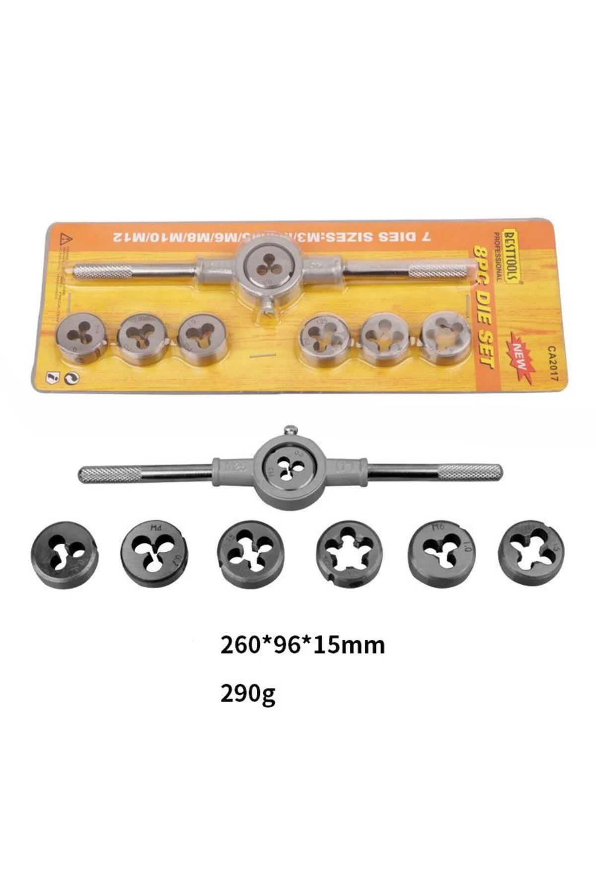 8 Parça Pafta Seti Ve Kolu M3 M4 M5 M6 M8 M10 M12