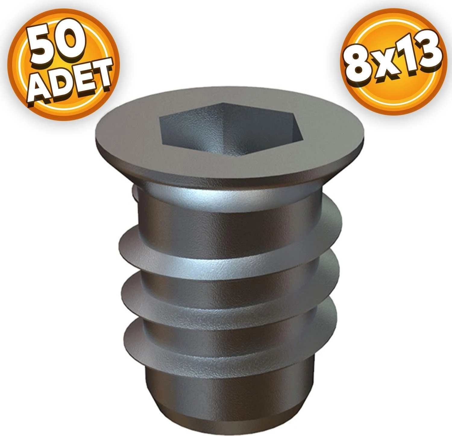 Metal Dübel 8X13 M6 Çinko (50 Adet)