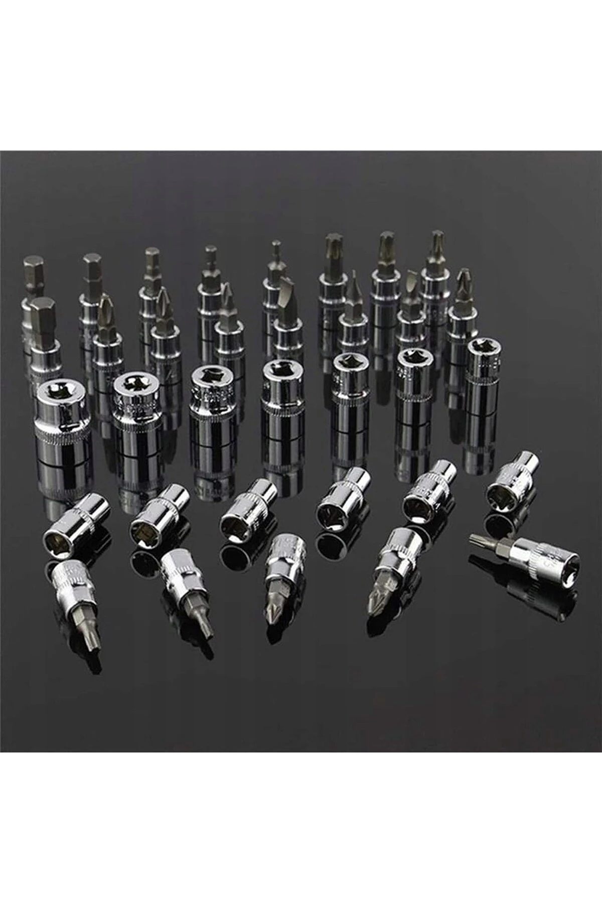 Premium 58 Parça 46Mini Lokma Takımı Otomatik Cırcırlı 1/4" 12 Parça Kombine Açık Ağız-yıldız Takım