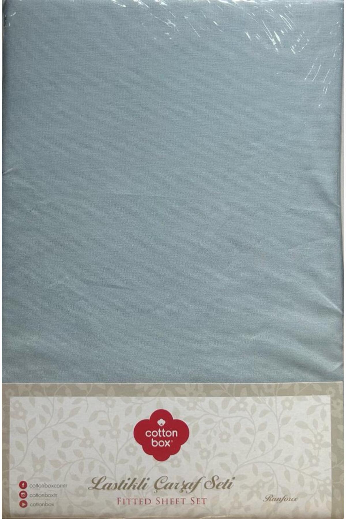 %100 Pamuklu Ranforce Fitted Lastikli Çarşaf 100 X 200 Indigo Mavi