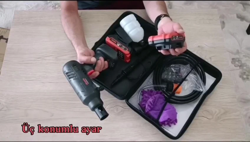 En Güçlü 3 Vitesli Ayar, Kömürsüz Oto Araba Bahçe Klima Halı Şarjlı Yüksek Basınç Yikama Makinesi