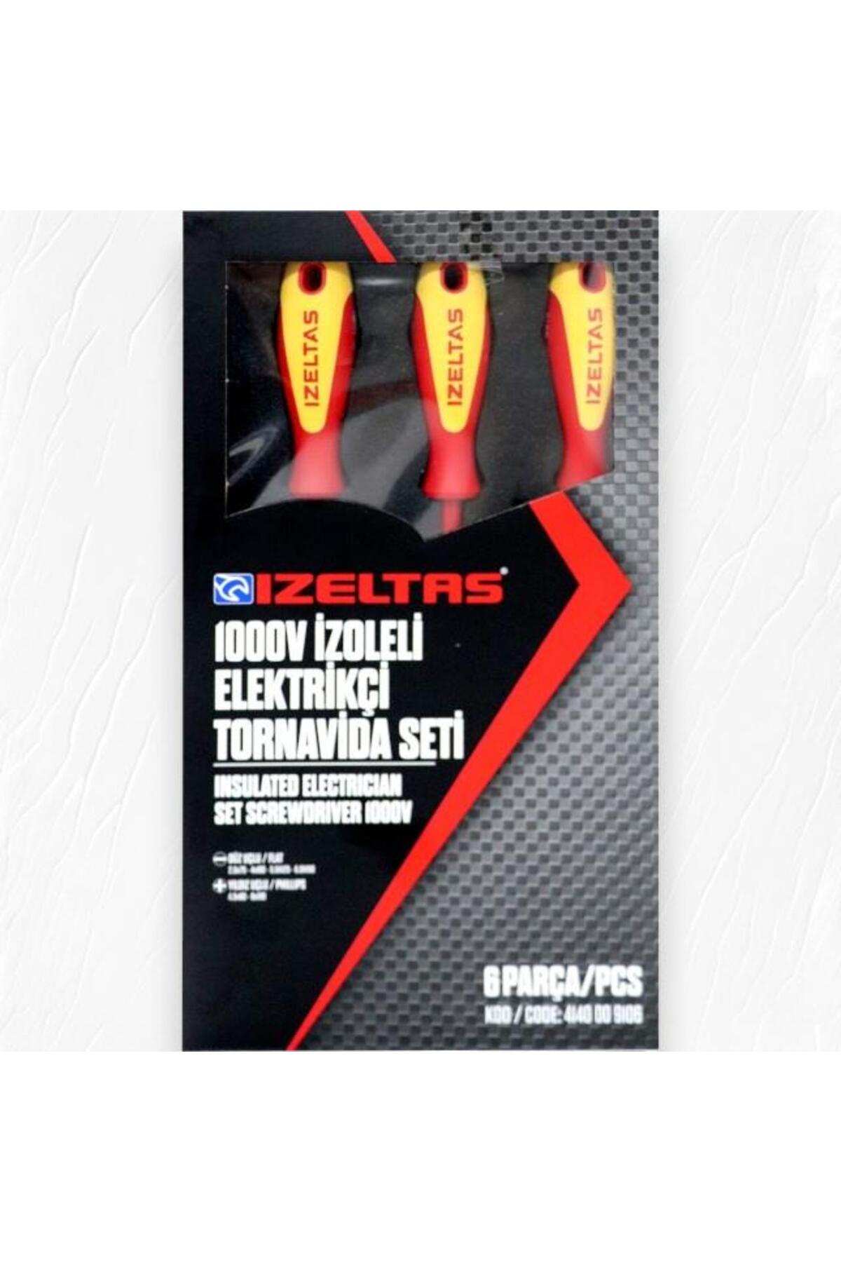 Elektrikçi İzoleli Tornavida Seti, 1000 V, Sarı/kırmızı