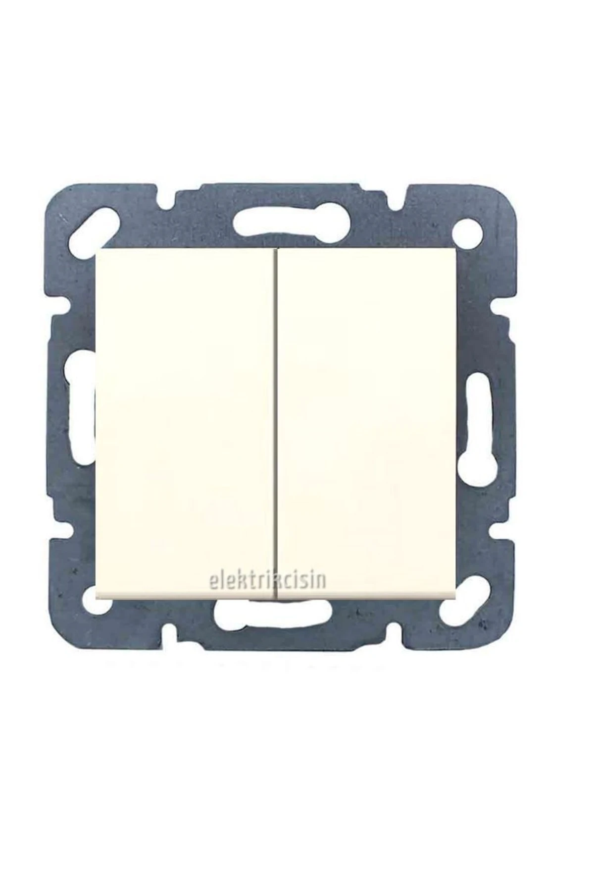 Karre Krem Ikili Anahtar - Komütatör (çerçeve Hariç) 12 Adet