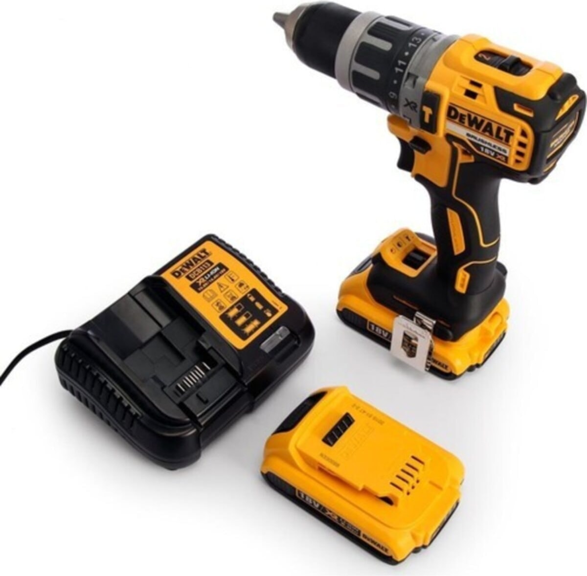 DEWALT DCD796D2-QW 18V 2.0 AH Li-Ion Çift Akülü Kömürsüz Profesyonel Darbeli Matkap