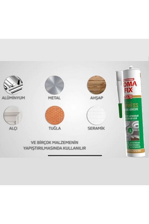 24 Adet 310 ml Beyaz Akrilik Express Stropiyer Kartonpiyer Montaj Yapıştırıcısı