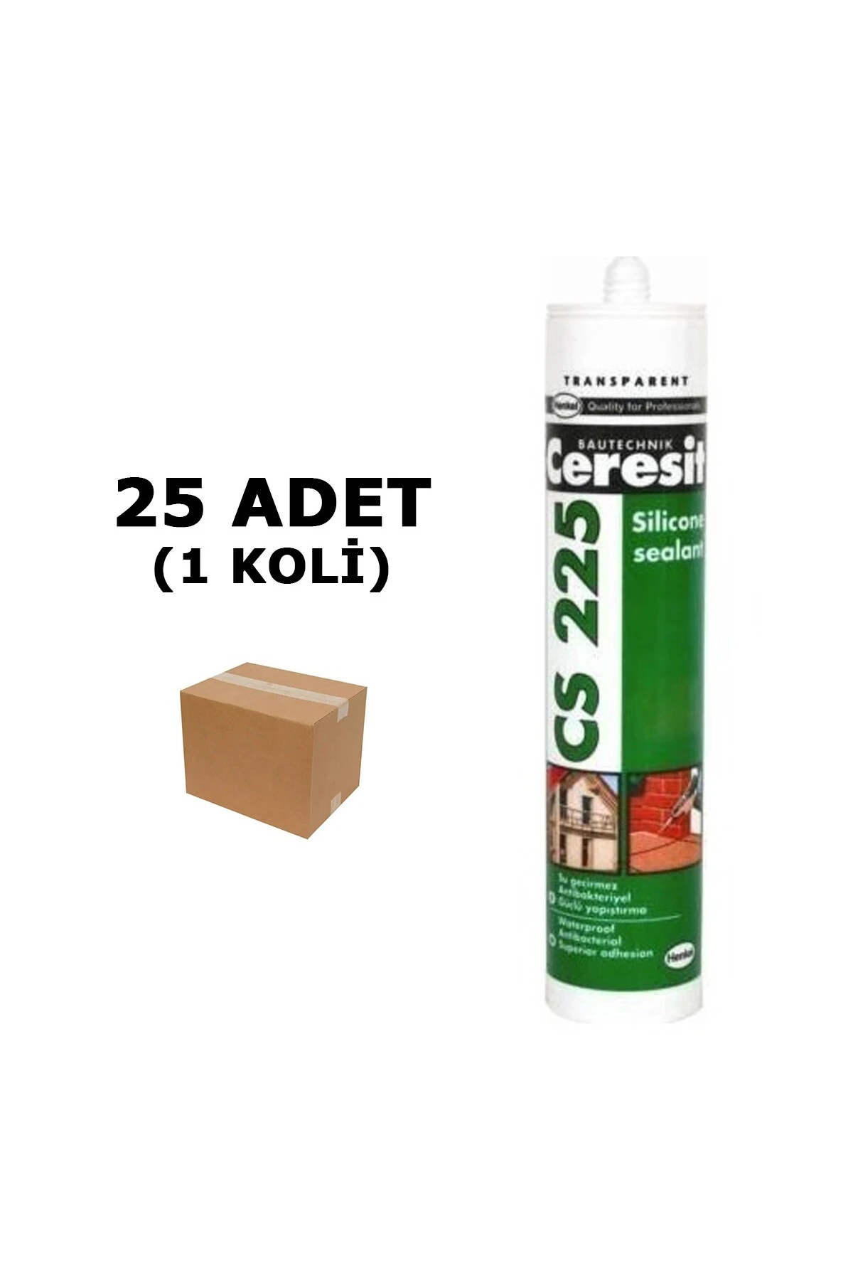 Ceresit Cs 225 Silikon Mastik Şeffaf 280 gr 25'li Koli