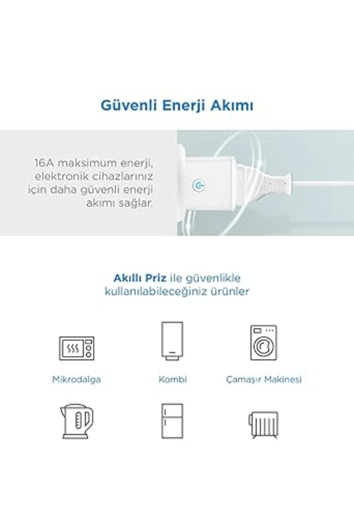 Wi-Fi 16 A Akıllı Tekli Akım Korumalı Priz