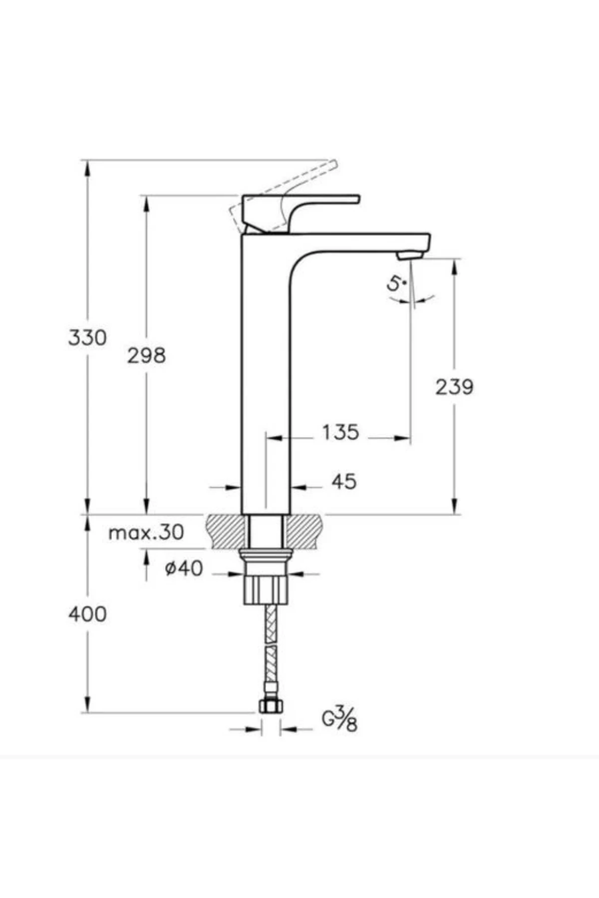 Sento A42514 Lavabo Bataryası, Yüksek
