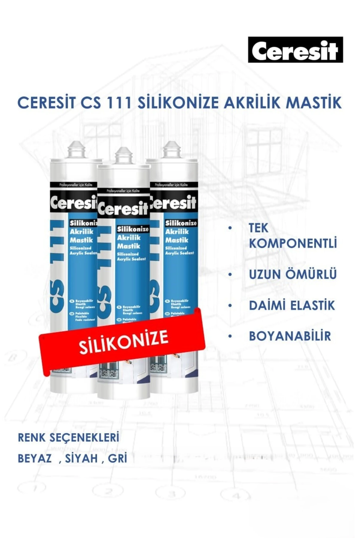 Ceresit Cs 111 Akrilik Mastik Beyaz 240 ml