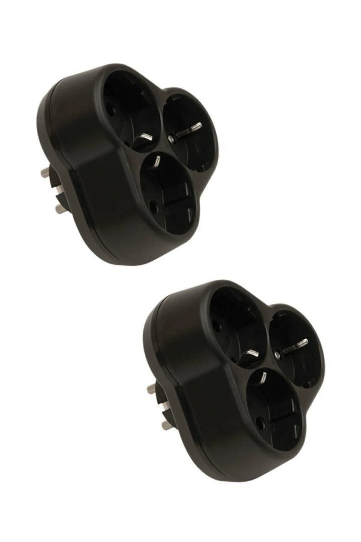 2 Adet Siyah 3'lü Topraklı Yonca Fiş