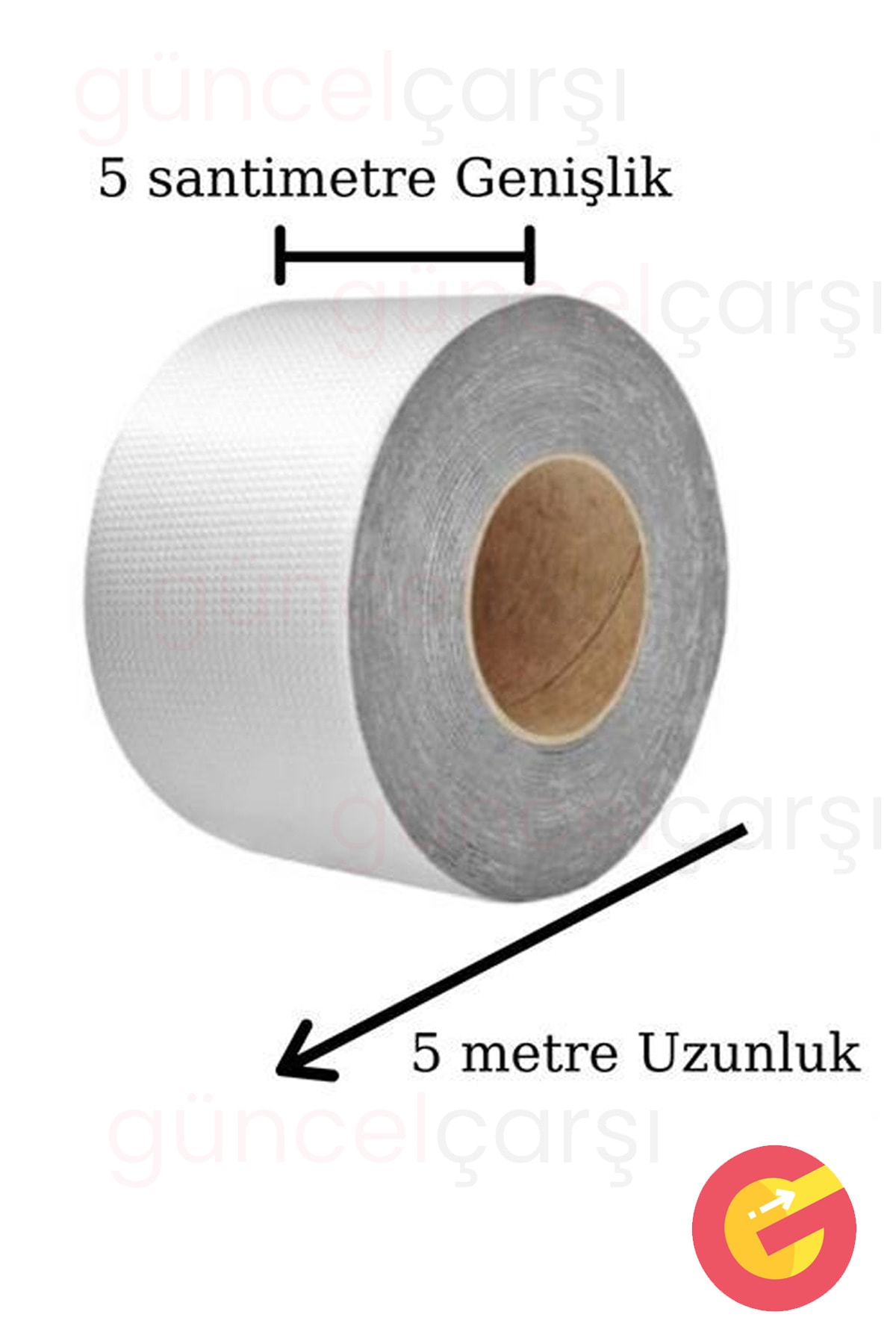 Alüminyum Folyo Kauçuk Bant 5mt Yüksek Sıcaklığa Dayanan Su Geçirmez Çatı Boru Duvar