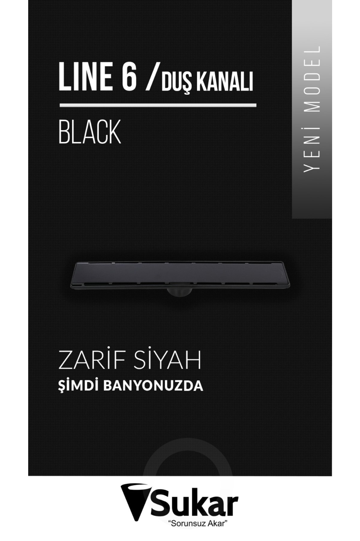 Line/6 Siyah Plaın Izgaralı 40cm