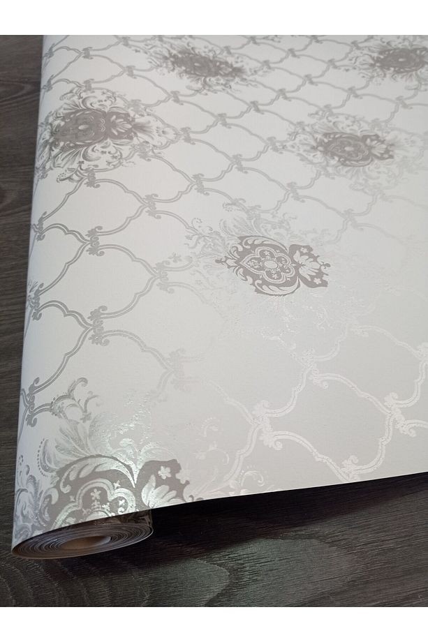 gümüş desenli silinebilir duvar kağıdı 53 cm genişliğinde 10 metre uzunluğunda