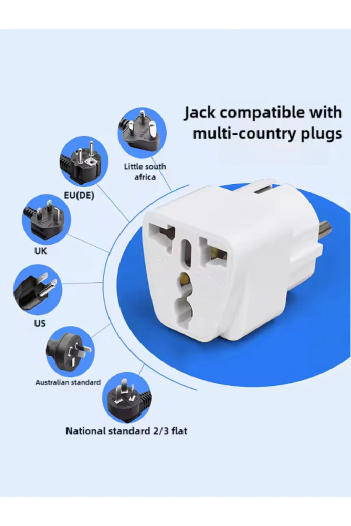 Seyahat Adaptörü Üniversal Priz Çevirici Dönüştürücü Türkiye ve 100'e yakın ülkede kullanılır. 2ADET