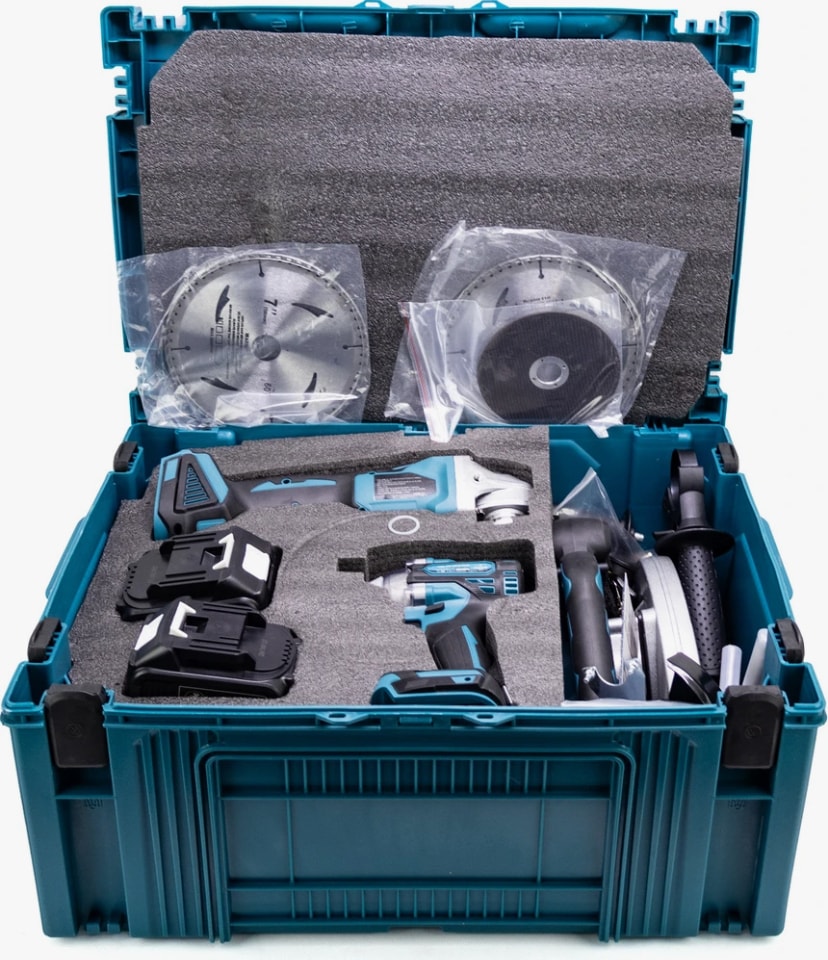 36V Super Şarjlı 7li Yedili Matkap Set 4x Akü 2x Sarj Cihazı Yedili Set (Powerbank&led+ Ş.HILTI+Ş.SPRAL+S.SIKMA+13 mm Ç.mandren+Ş.dekupaj+Sunta Kesme)