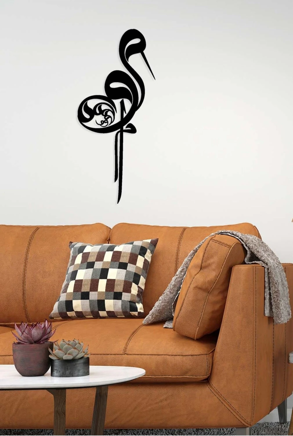 -Vav Harfi Hat Sanatı Islami Metal Tablo - Islami Ev Dekorasyonu - Dini Duvar Tabloları - 60 X 27 - Cm - Sıyah-Islm-035