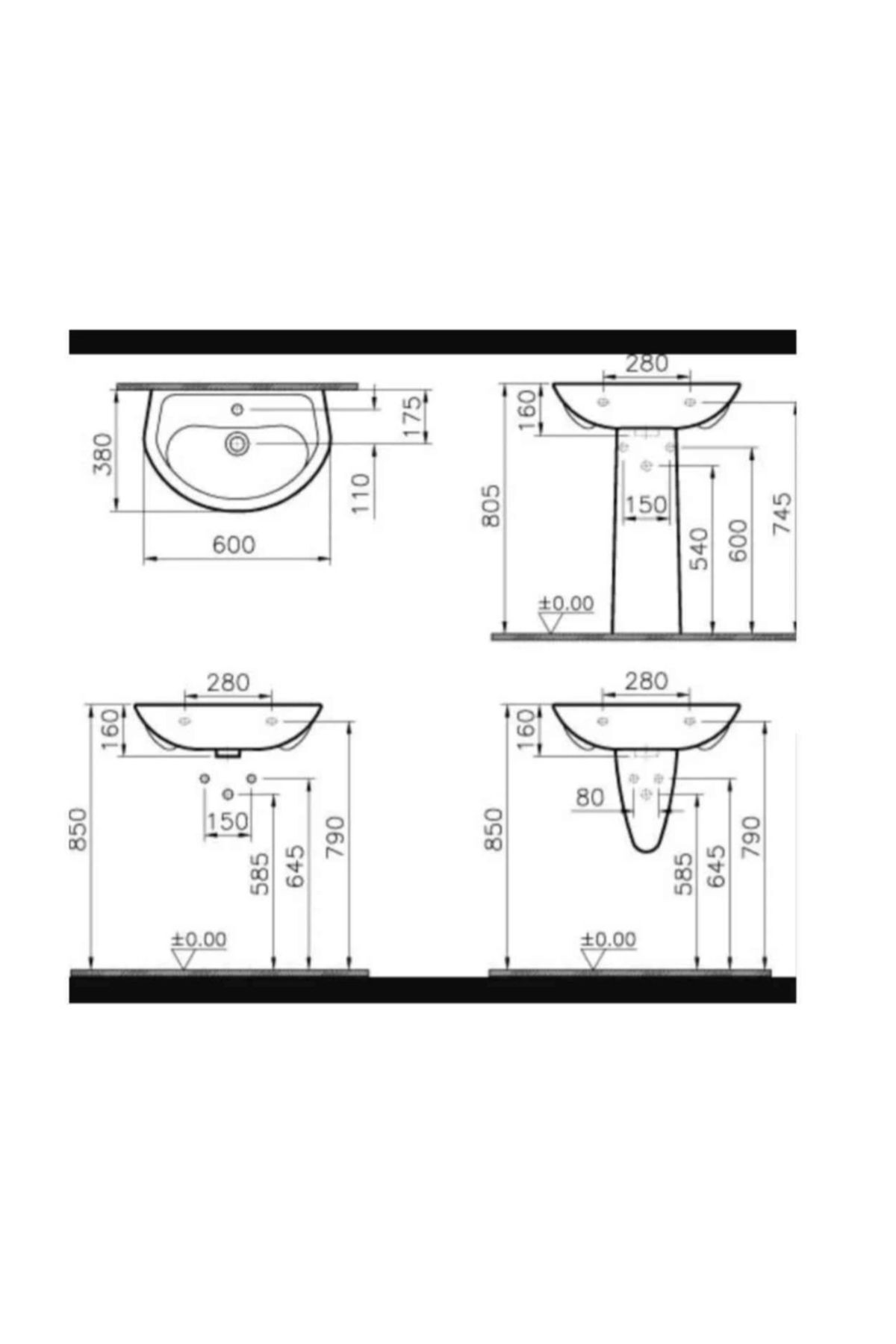 Arkitekt Büyük Yarım Ayak - 31x38 cm - lavabo destek ayağı