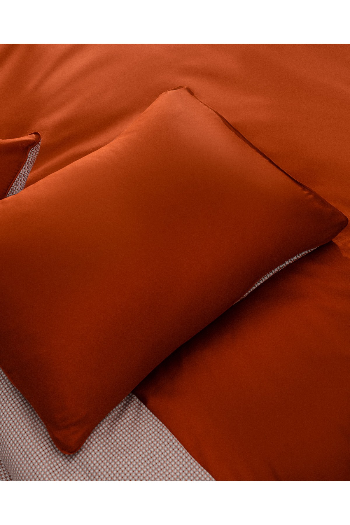Delit King Size %100 Pamuk Baskılı Saten Nevresim Takımı - Turuncu