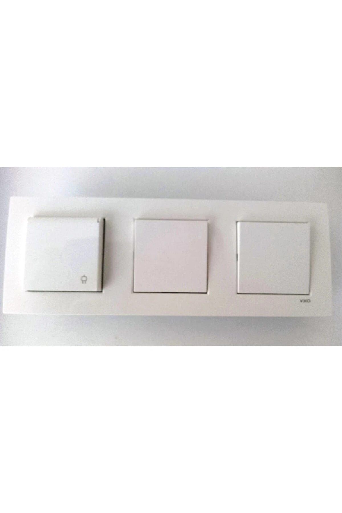 Viko Karre Beyaz 3lü Set Anahtar Anahtar Kapaklı Priz
