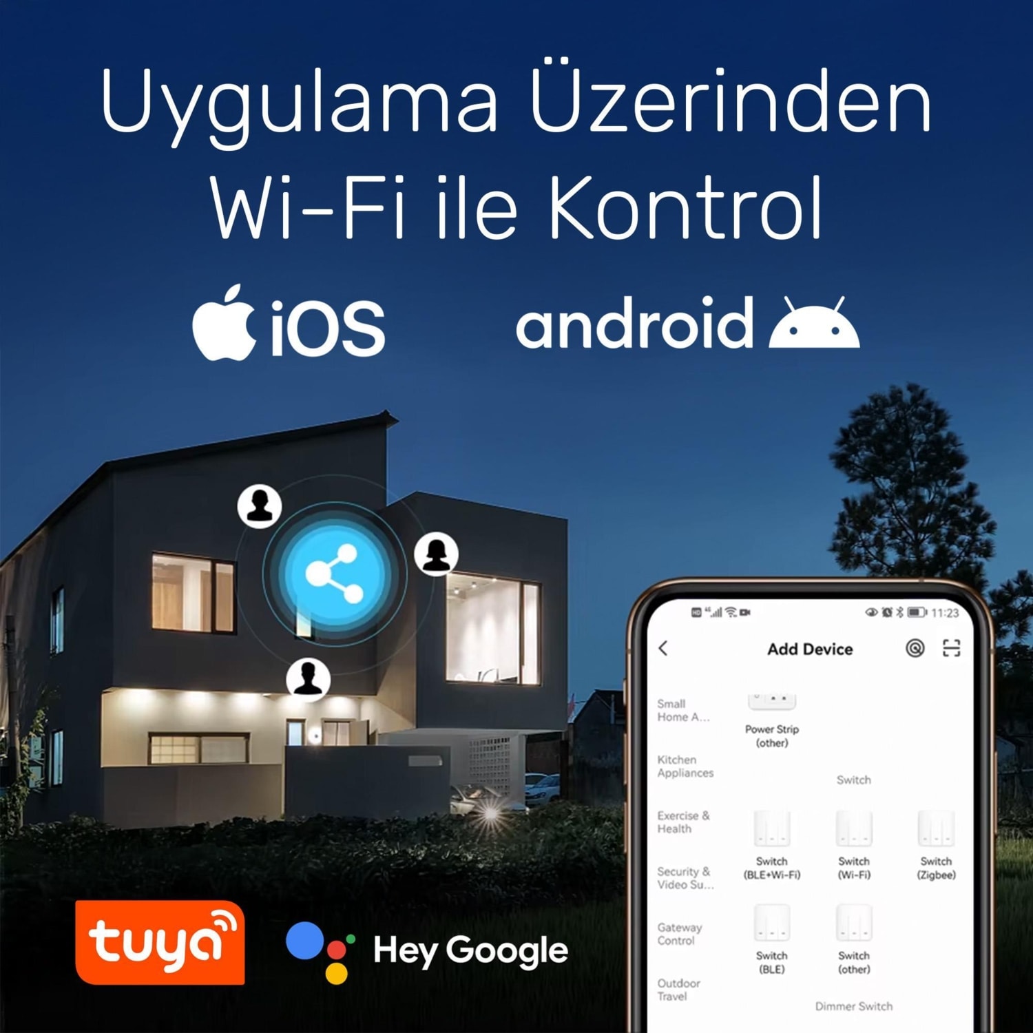 FGT cm009 Dokunmatik Wifi Tuya Destekli Akıllı Elektrik Anahtarı-Beyaz