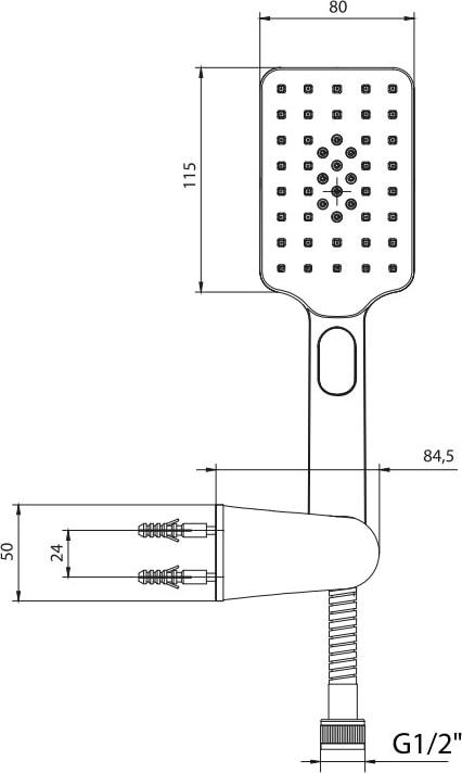 Eca Tiera Plus Mafsallı Duş Seti Banyo Üst Takımı Mat Siyah 102117400C1