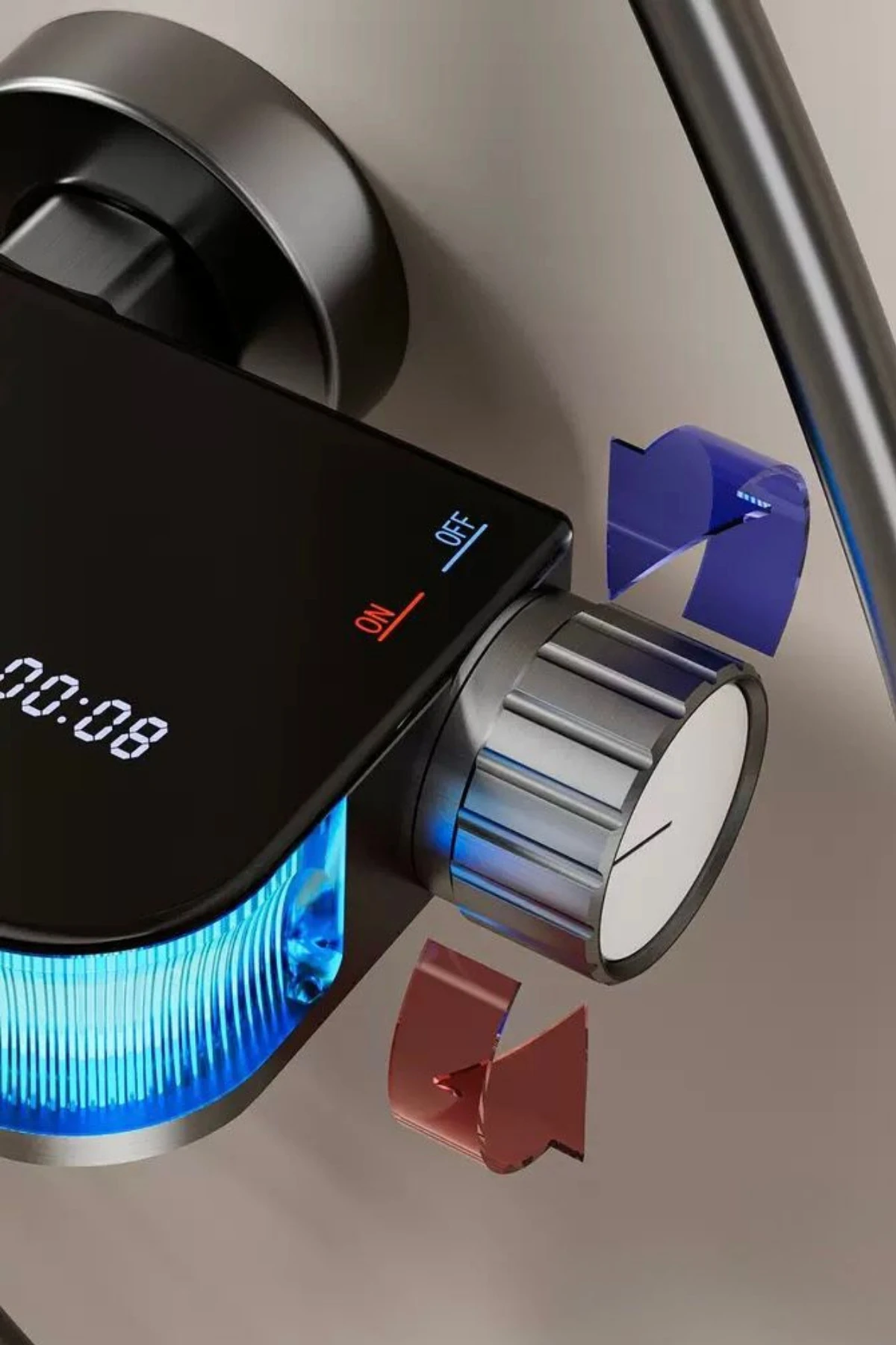 Aura-Dijital Led Göstergeli Piyano Tuşlu Termostatik Banyo Batarya Duş Sistemi Tepe Duş Seti