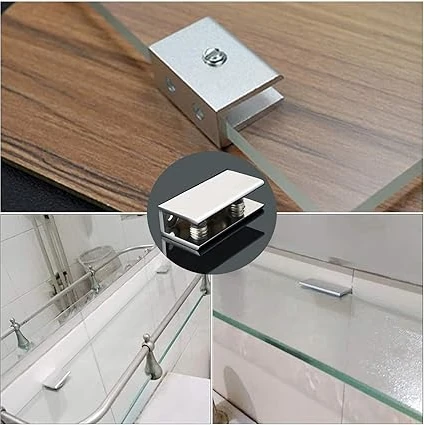 12 Adet Cam Zemin Taşıyıcı, 6-8 mm Raf Tutucu, Cam Tutucu Krom, Alüminyum Alaşım Cam Kelepçe Dikdörtgen 6-8 Mm, Cam ve Ahşap Zeminler Için Sağlam Raf Taşıyıcı