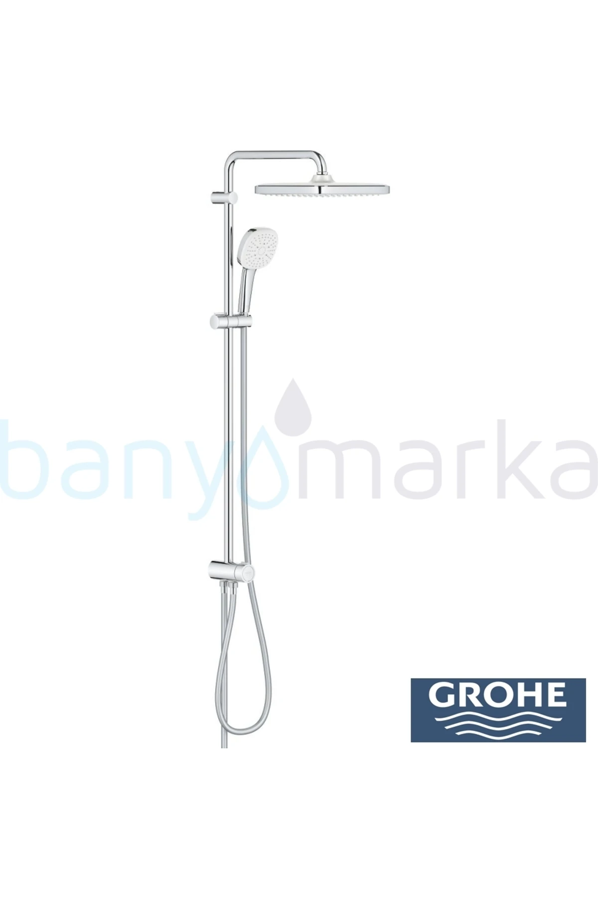 Tempesta System 250 Cube Kare Duş Başlıklı Duvara Monte Duş Sistemi - 26694001