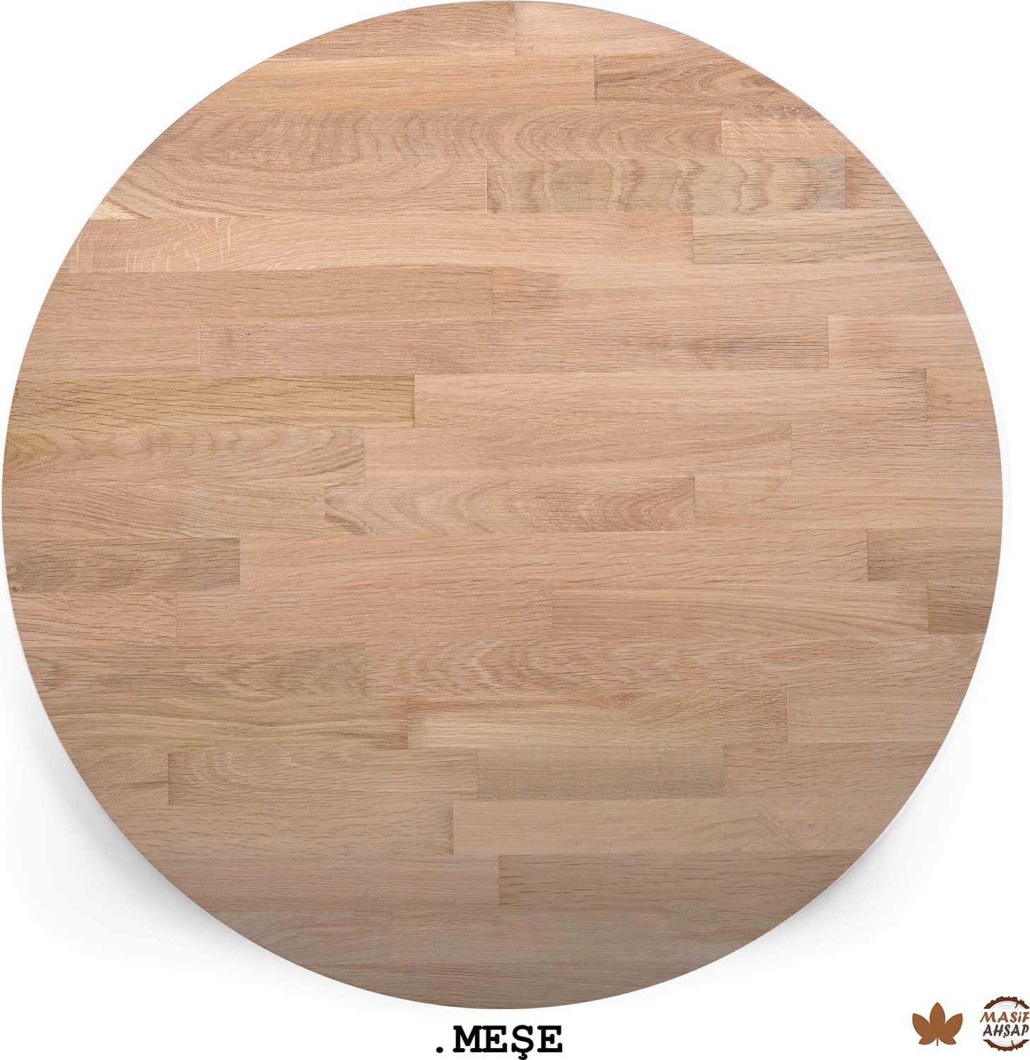 Yuvarlak Ahşap Plaka Masa ve Sehpa Tablası MEŞE-130 Cm-30 mm
