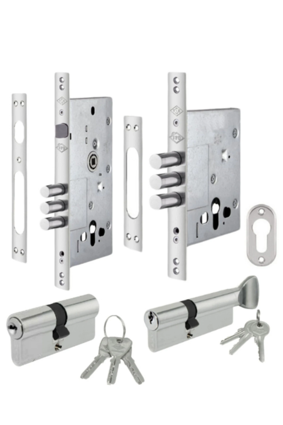 Kilit KD2005 Monoblok Çelik Kapı Kilit Seti (Alt 2003K+ Üst 2004K)