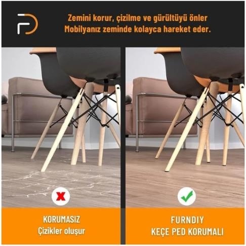 Kendinden Yapışkanlı Yuvarlak Keçe 15 mm Siyah 78 Parça