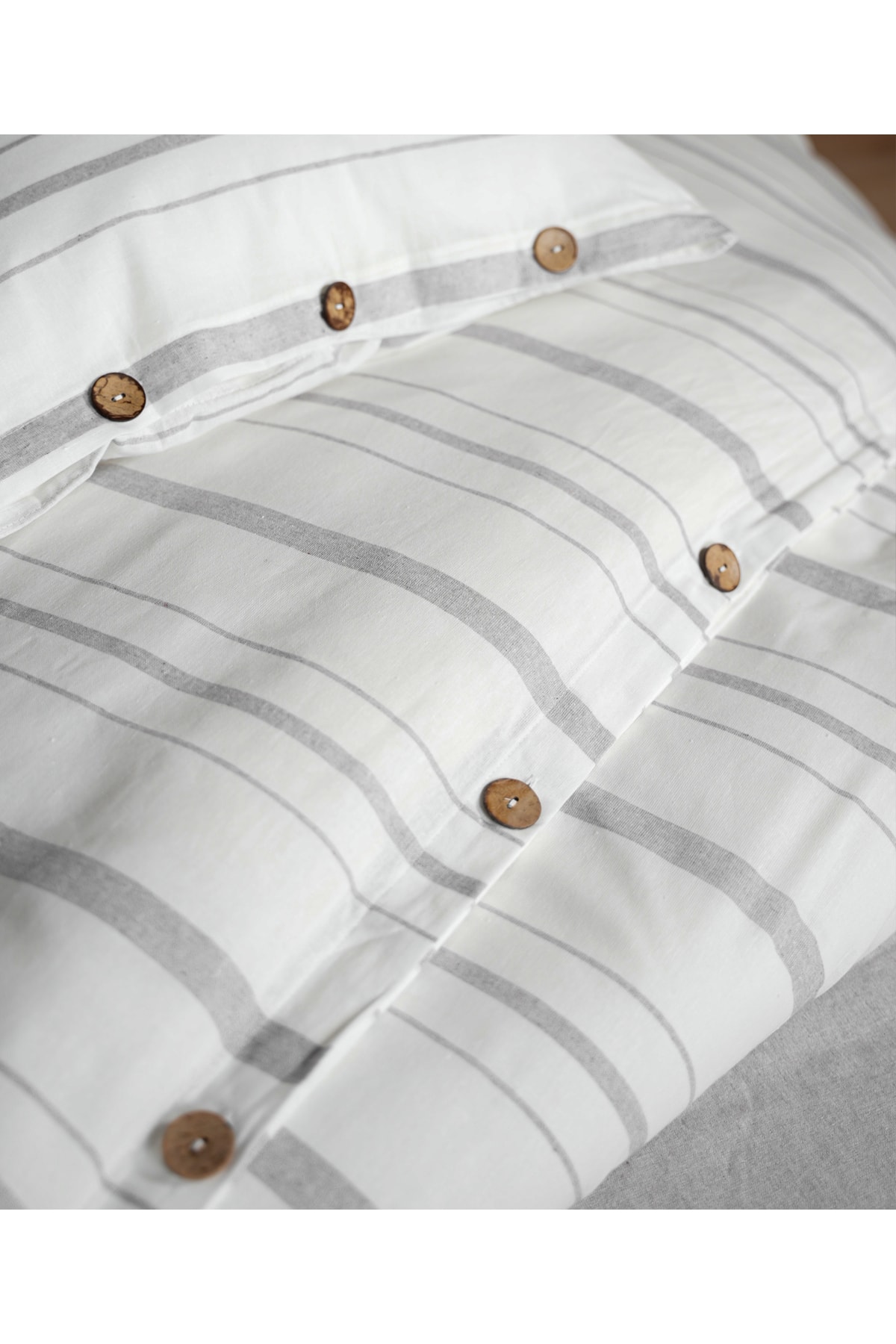 Cotton Collection Tek Kişilik Çizgili Nevresim Seti Solinea