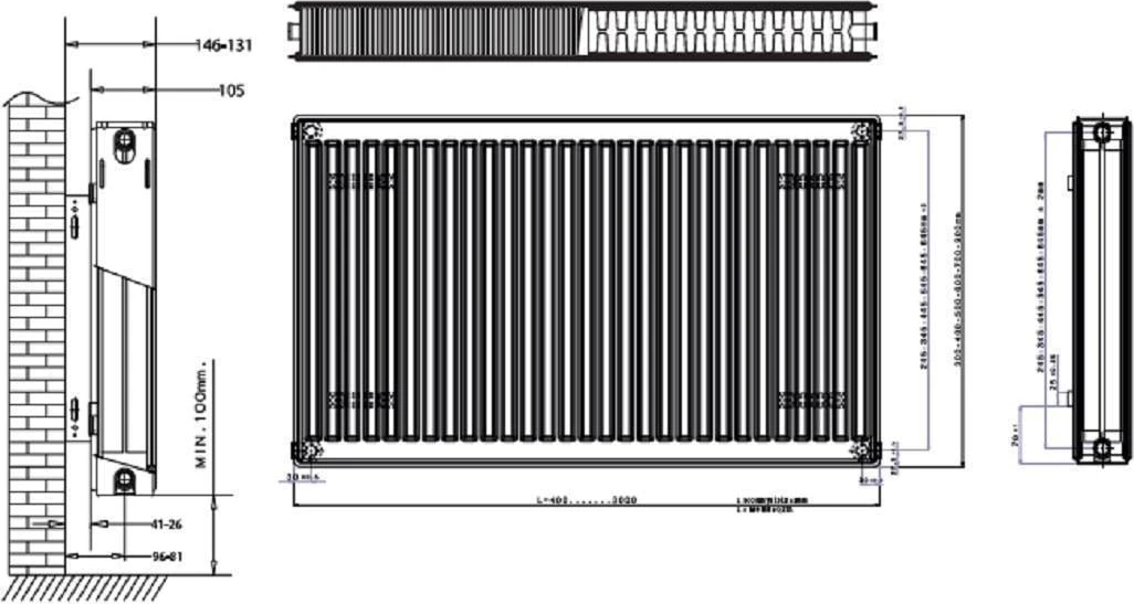 TIP22 Pkkp 600 x 1300 Panel Radyator Kalorifer Petegi