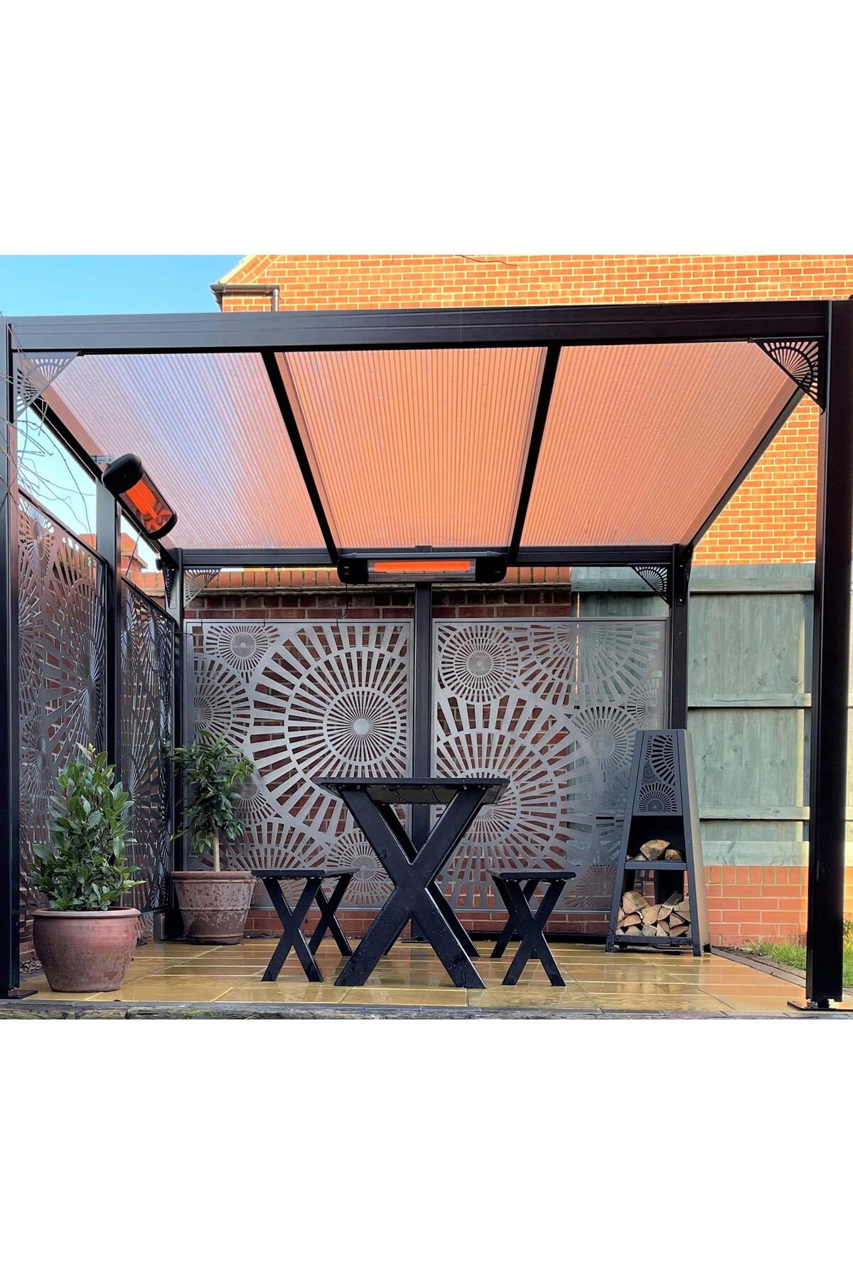 8mm Şeffaf Polikarbon Levha Sera Pergole Sundurma Çatı Kaplama 150x150cm