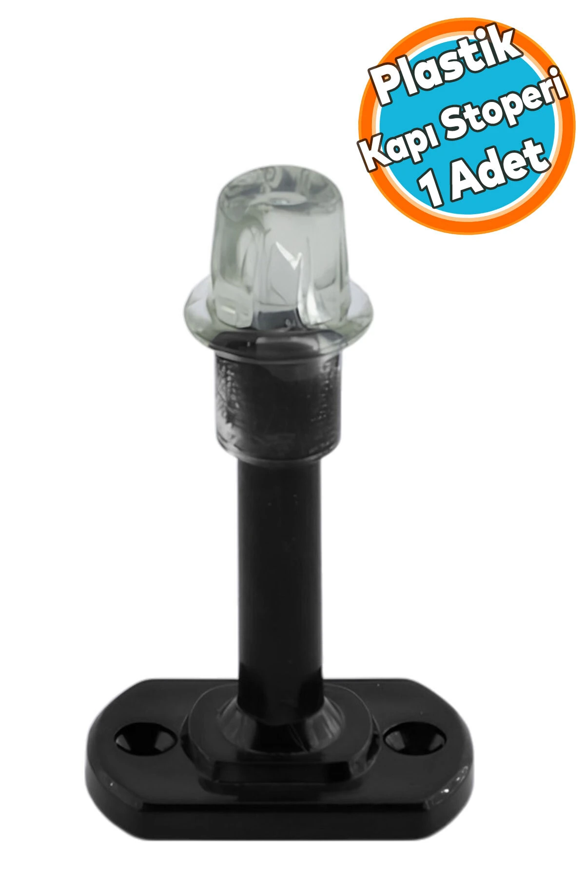 Parlak Siyah Plastik Kapı Pencere  Tampon 8 CM Vidalı Duvar Koruyucu Silikon Stoper 1 Adet