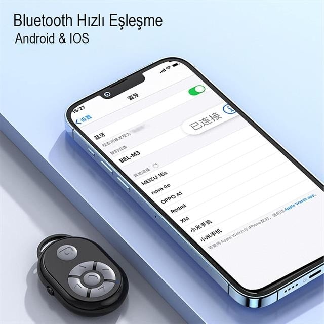 Ios/androıd Cep Telefonu Uyumlu Siyah Bluetooth Kumanda (4944)