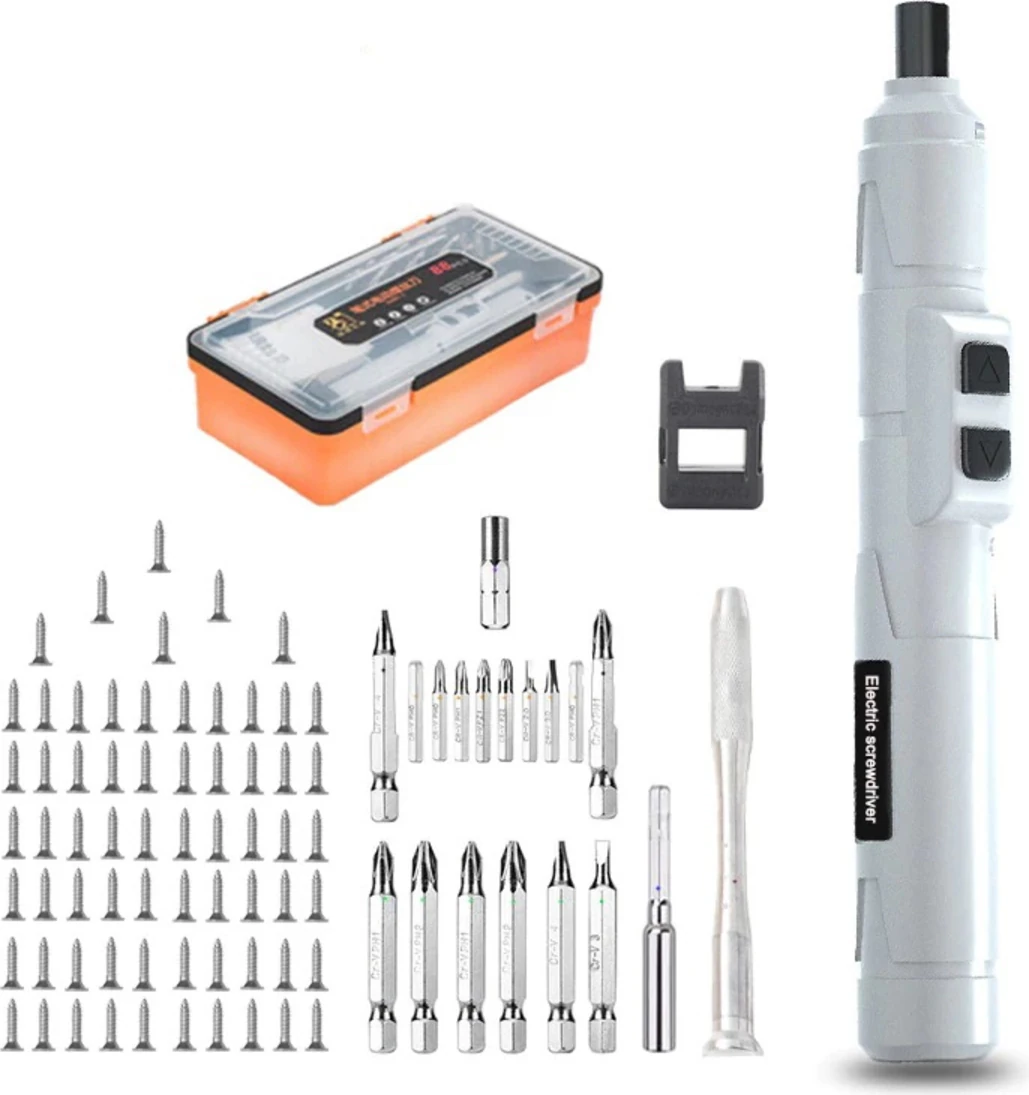 88 Parça Şarjlı Elektrikli Tornavida Seti – Micro Usb, Çift Yönlü, Kompakt ve Hafif Tasarım