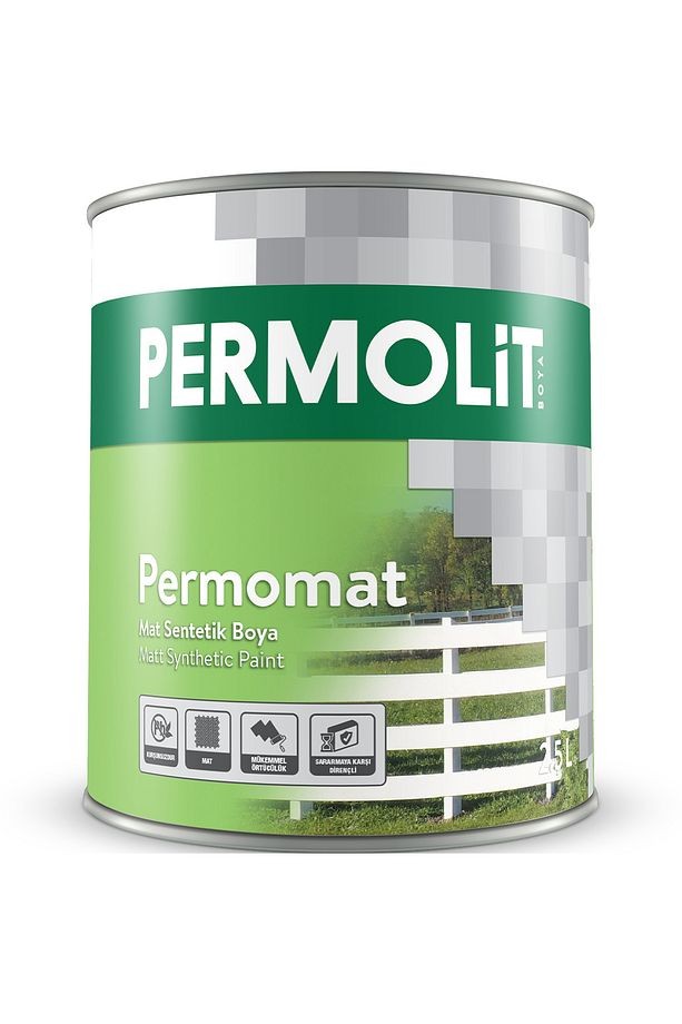 Permomat Mat Beyaz Sentetik Boya 2,5 Lt.